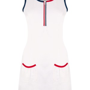 The Emma Tennis and Padel Dress with Navy and Red detail