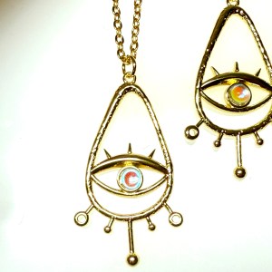 Spiritual Eye Necklace on Gold Chain
