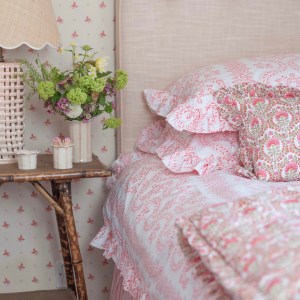 Pink Rosalie Frlled Duvet Cover (Single)