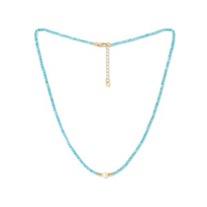 Nova fine dyed turquoise necklace with central cultured freshwater pearl