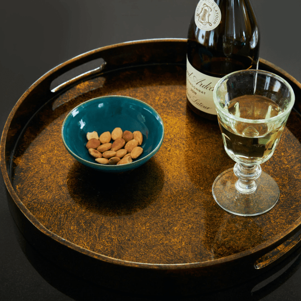 Savitar Round Tray in Deep Gold