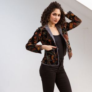 VELVET JACKET - MIDNIGHT GARDEN