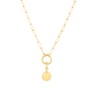 Charm Link Necklace with Disc