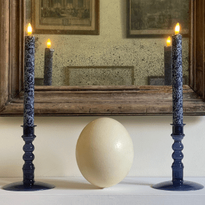Midnight Meadow Fabric Wrapped LED Wax Taper Candles