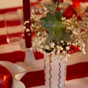 Joanna Ling Porcelain gold striped vase