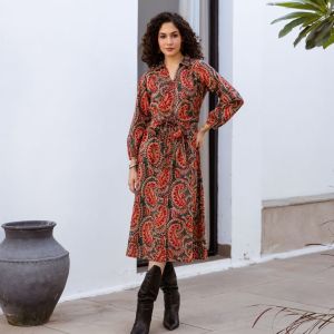 THE CLARA SHIRT DRESS IN WINTER PAISLEY