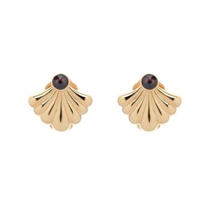 Gold Fan Clip Earrings