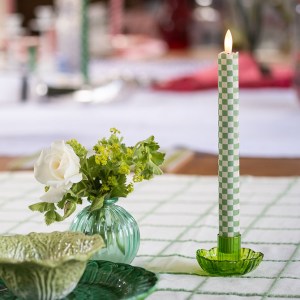 Battenberg Fabric Wrapped LED Wax Taper Candles