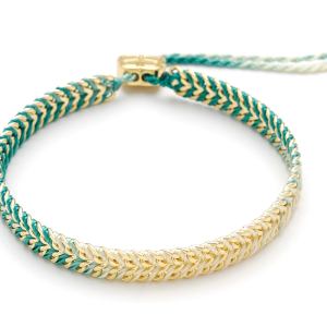 Iztac Green Ombré Gold Woven Bracelet - Boho Betty