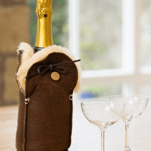 Brown suede champagne cooler