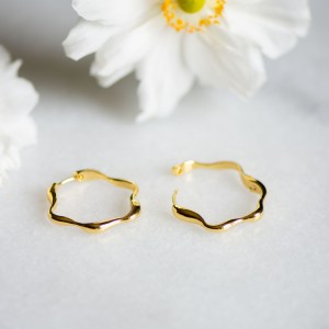 Gold Wave Hoops