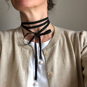 Pearl & Ribbon necklace