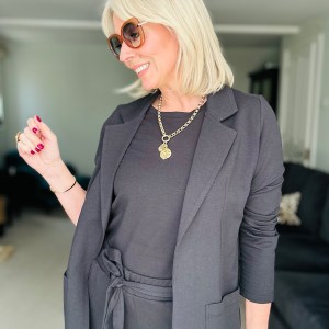 Circe soft jersey blazer in charcoal
