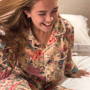 Colourful Peacock and Flower Print Cotton Pyjamas