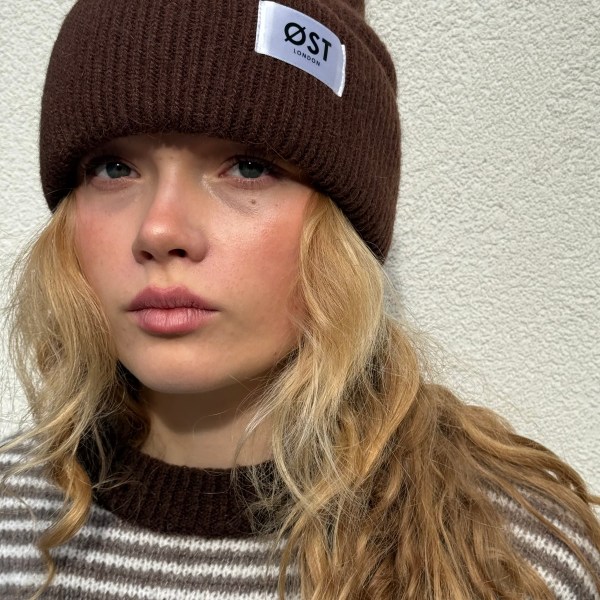 Clara Angora Beanie -Brown
