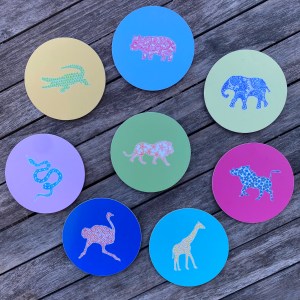 animal pattern mix and match coasters