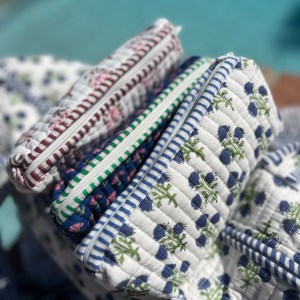 Block print make up bag / pencil case