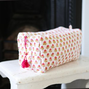 Block print wash bag