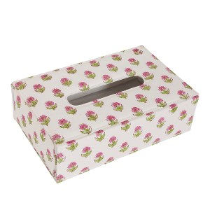 A Pink Floral Tissue Box Holder
