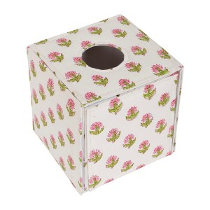 A Pink Floral Tissue Box Holder