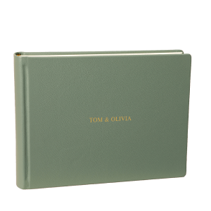 Luxury Leather Landscape Photo Album, Pistachio