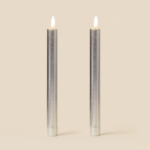 Moonrise Fabric Wrapped LED Wax Taper Candles