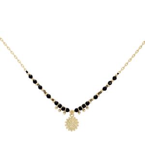 Fuji Black Spinel Gemstone Pendant Necklace - Boho Betty