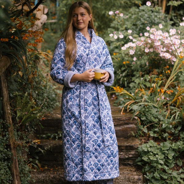 Quilted Dressing Gown - Sea Shell