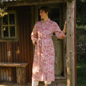 Quilted Dressing Gown - Cherry Blossom