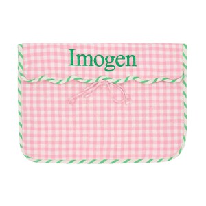 Quilted Gingham Laptop Case in Pink