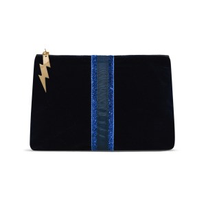 Navy Velvet Clutch Bag