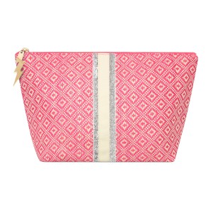 Large Pink Woven Diamond Bag Pouch Washbag