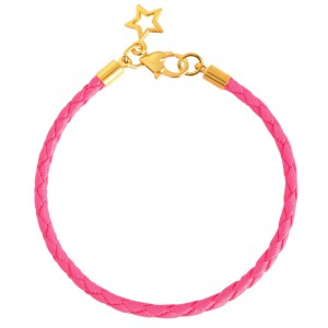 Hot Pink Plaited Stacklet Bracelet