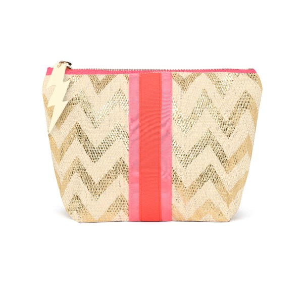 Small Zig Zag Pouch / Bag / Makeup Bag