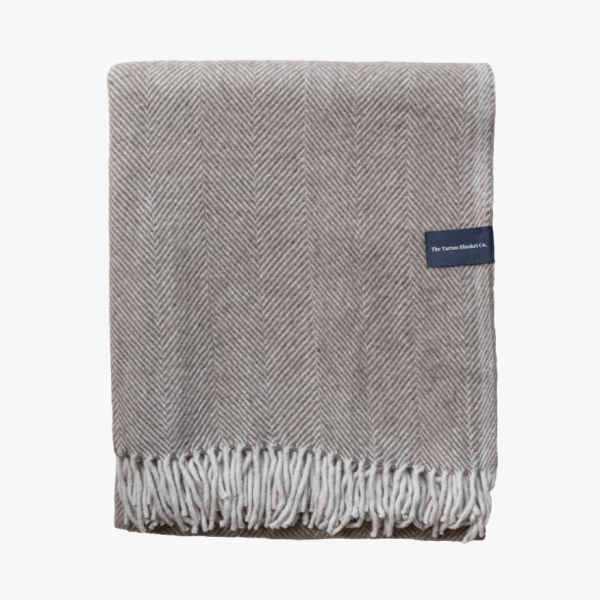 Recycled Wool Throw in Natural Beige - King Size