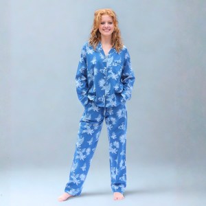 Ipanema Long Sleeve Organic Cotton Pyjama Set in Blue Print