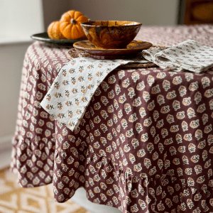 Chocolate Ditsy Tablecloth