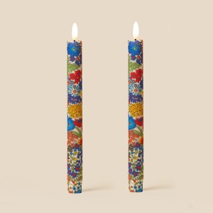Wild Bloom Fabric Wrapped LED Wax Taper Candles