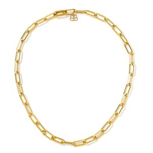 Daphne Gold Chunky Paperclip Chain Necklace with bold oval links and polished 14k gold PVD finish.