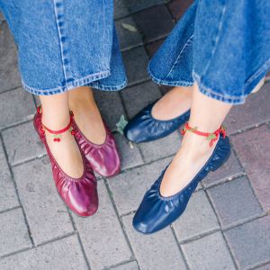 Burgundy Ruched Ballerina