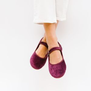 Mulberry Velvet Mary Jane