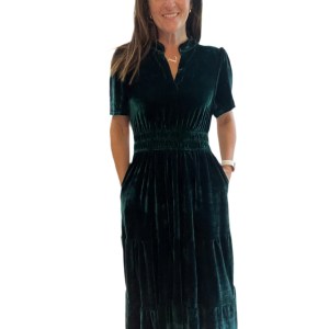 Green Velvet Maxi Dress