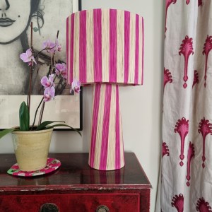 Striped Raffia Lamp