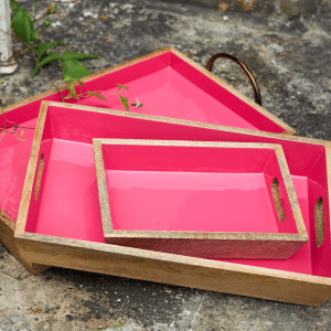 Hathor Tray in Pink Mango Wood (2 Sizes)