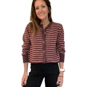 Fig Stripe Cardigan