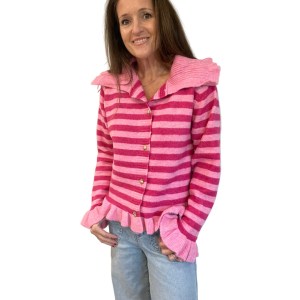 Candy Stripe Ruffle Cardigan