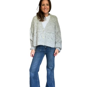 Wide Leg Blue Pocket Stretch Jeans