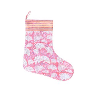 A Pink Block Print Stocking
