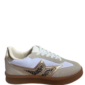 Leopard & Gold Shooting Star Trainers