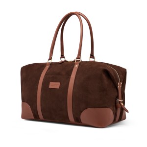 The Raffles Weekender Bag in Chocolate Suede